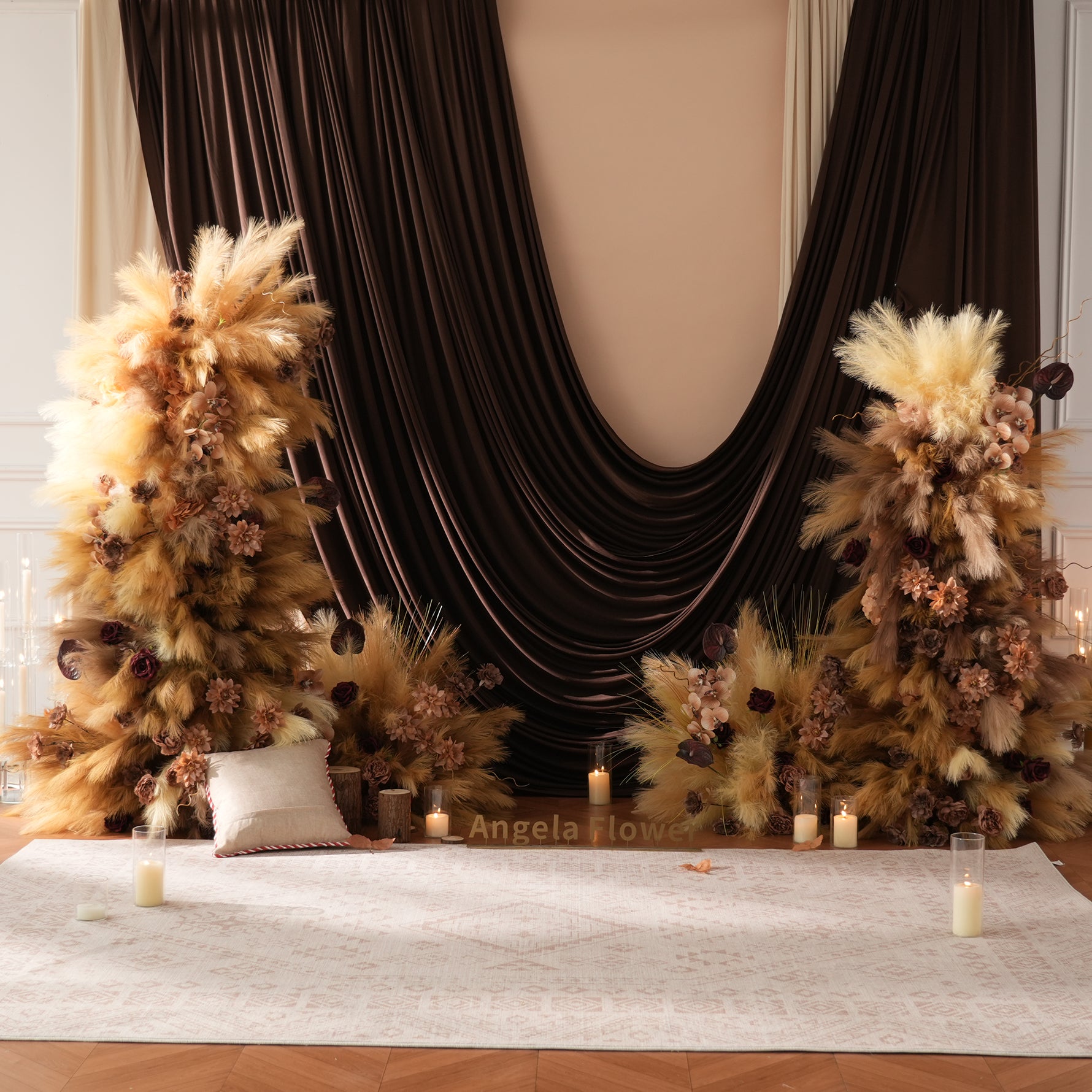 1. Artificial pampas flower for wedding ceremony entrance