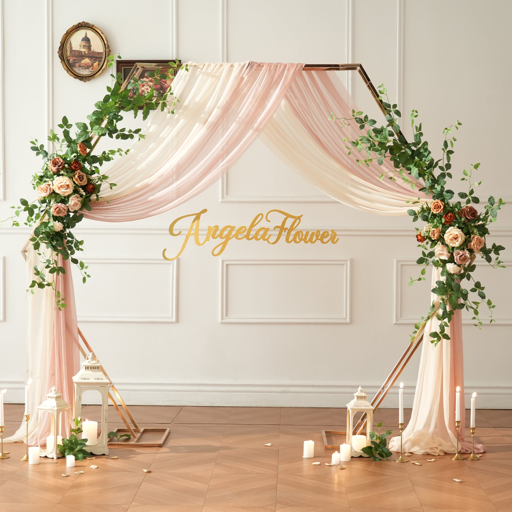 faux-floral-swags-for-birch-wedding