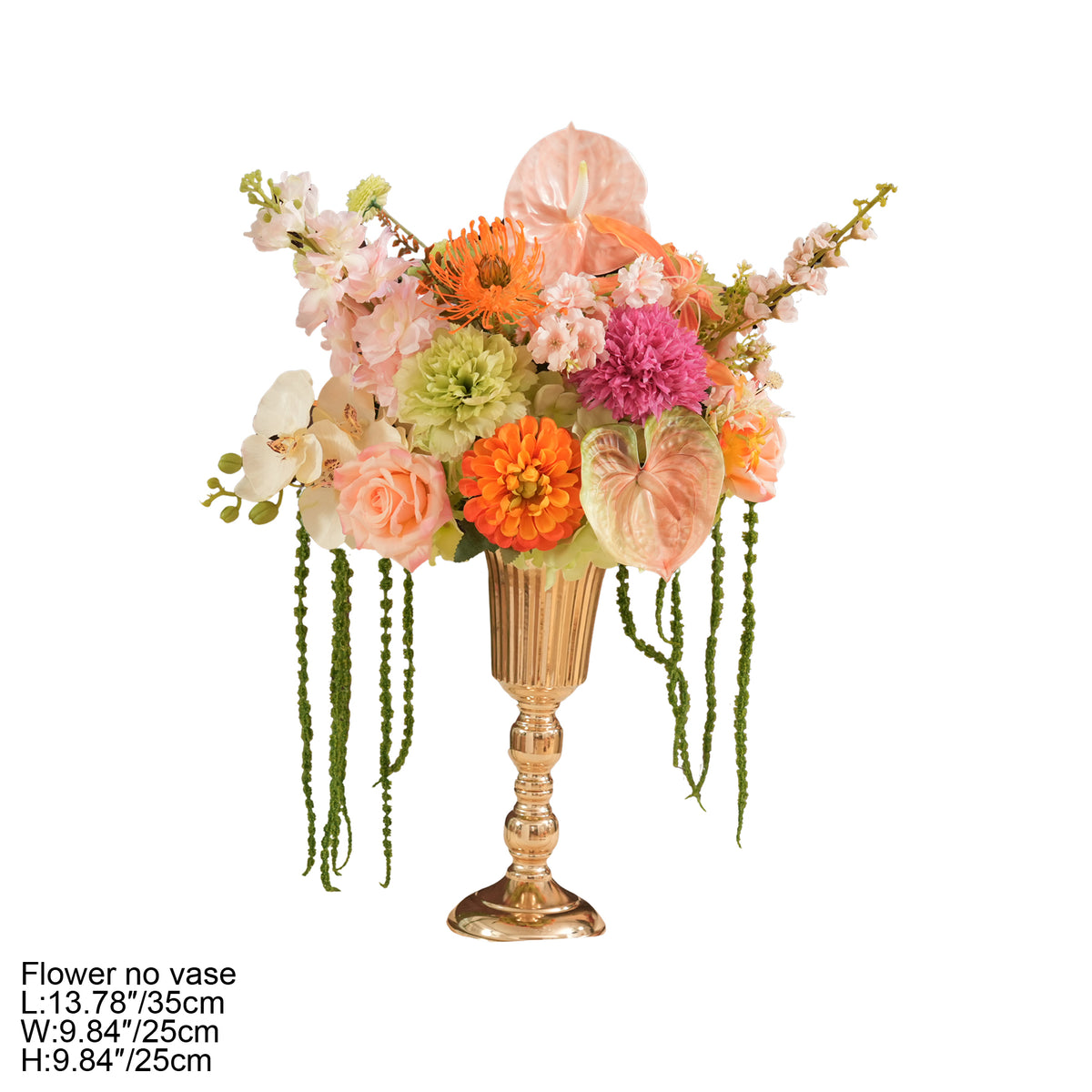 Cream rose and green foliage mixed artificial flower