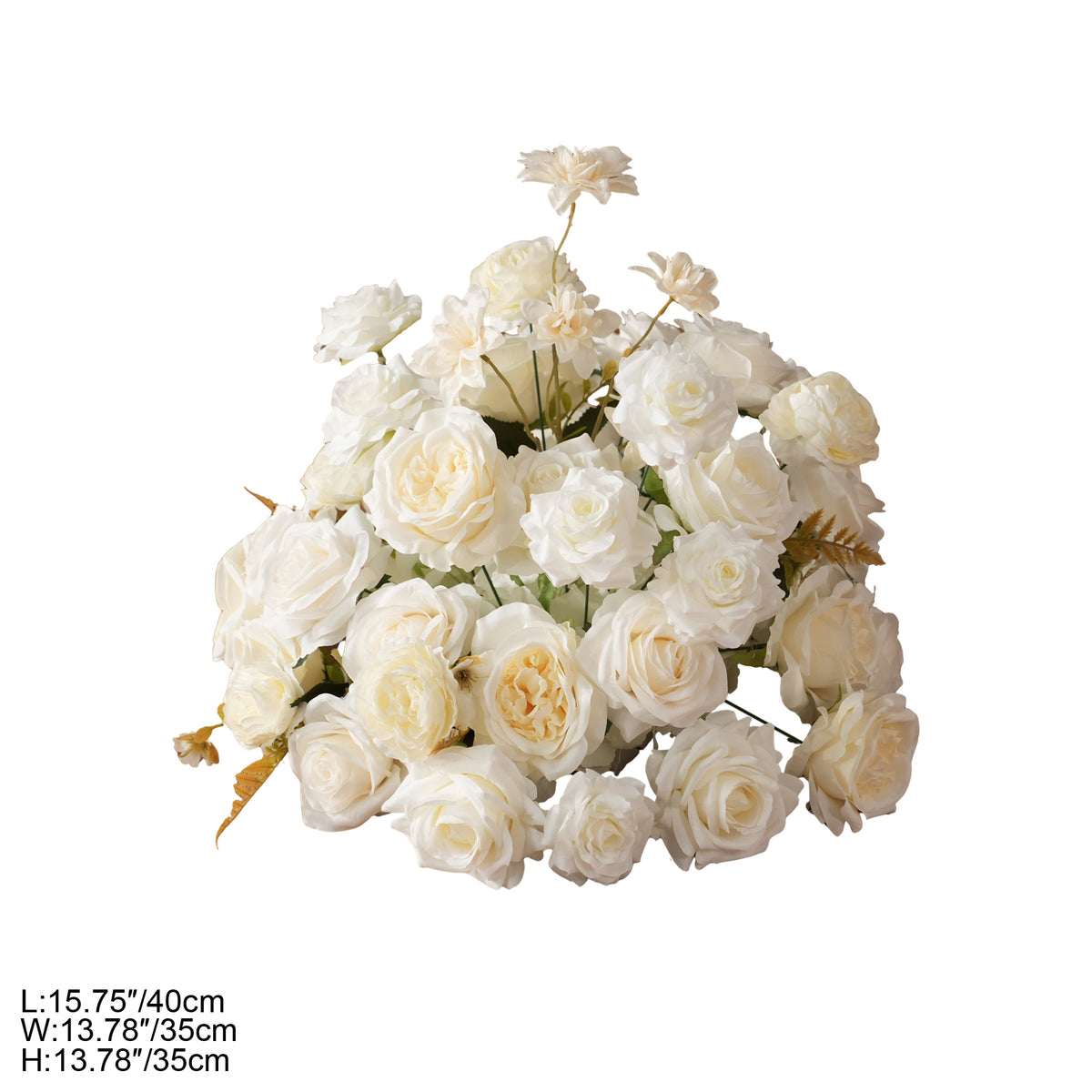 Full view large white moon floral arch wedding decoration