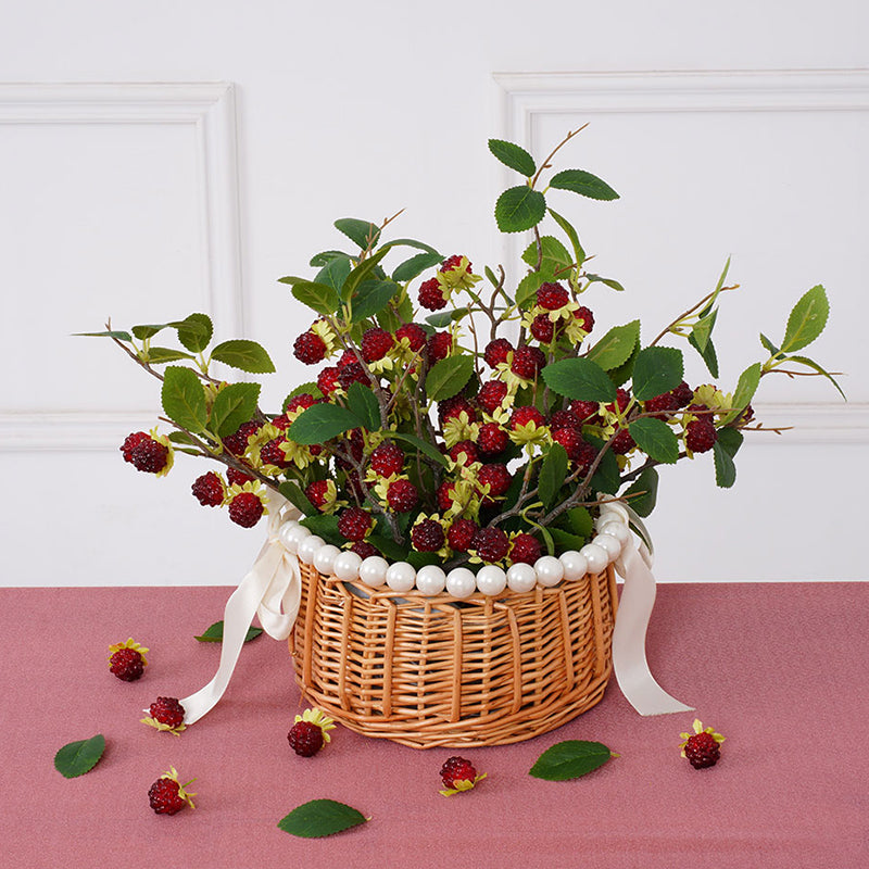 long tall faux raspberry fruit stem for table decor