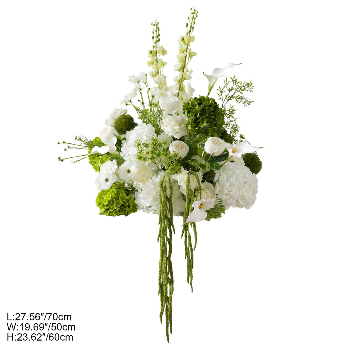lush white hydrangea green ball wedding arch floral