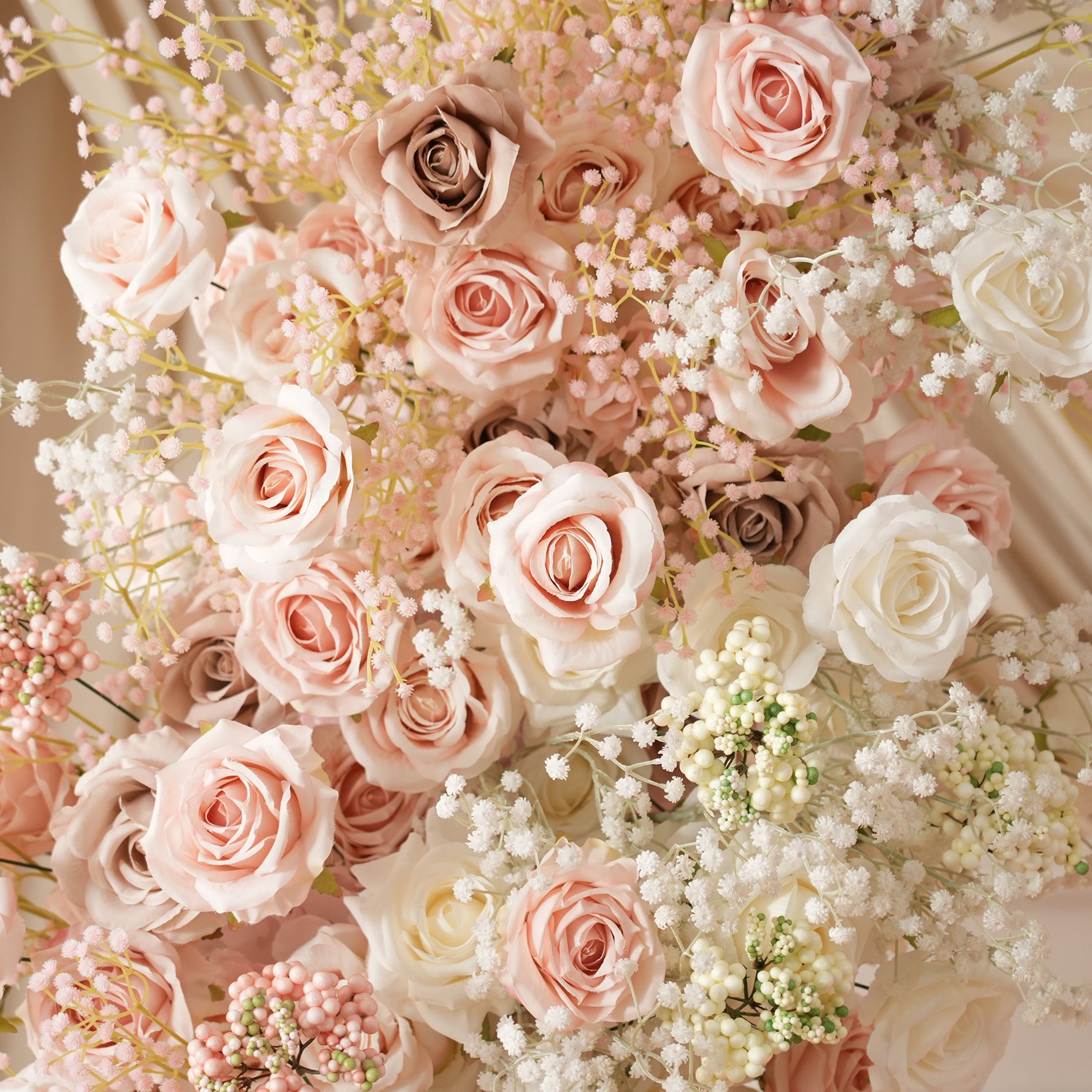 artificial pink white wedding arch flowers
