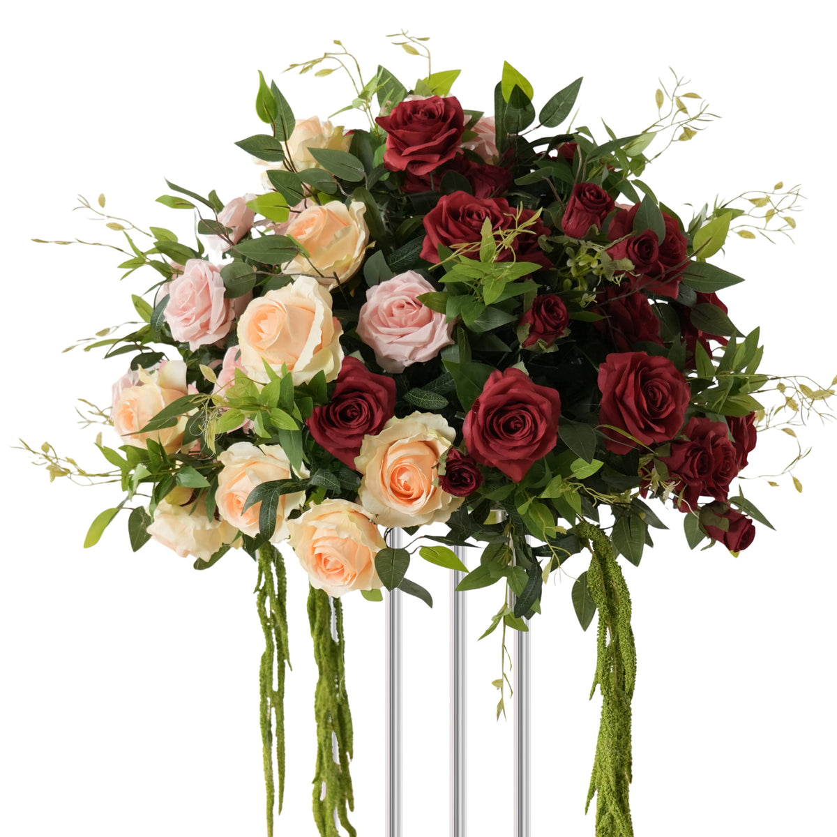 artificial red greenery flower ball wedding decor