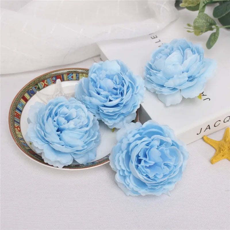 White Fabric Peony Head Floral Craft