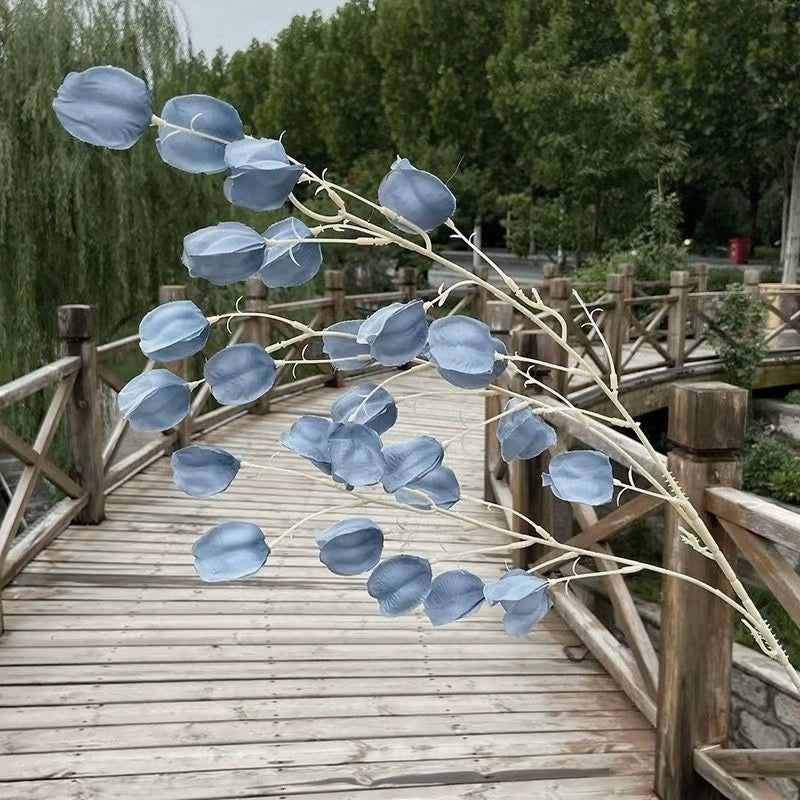 Blue faux lantern flower wedding decor