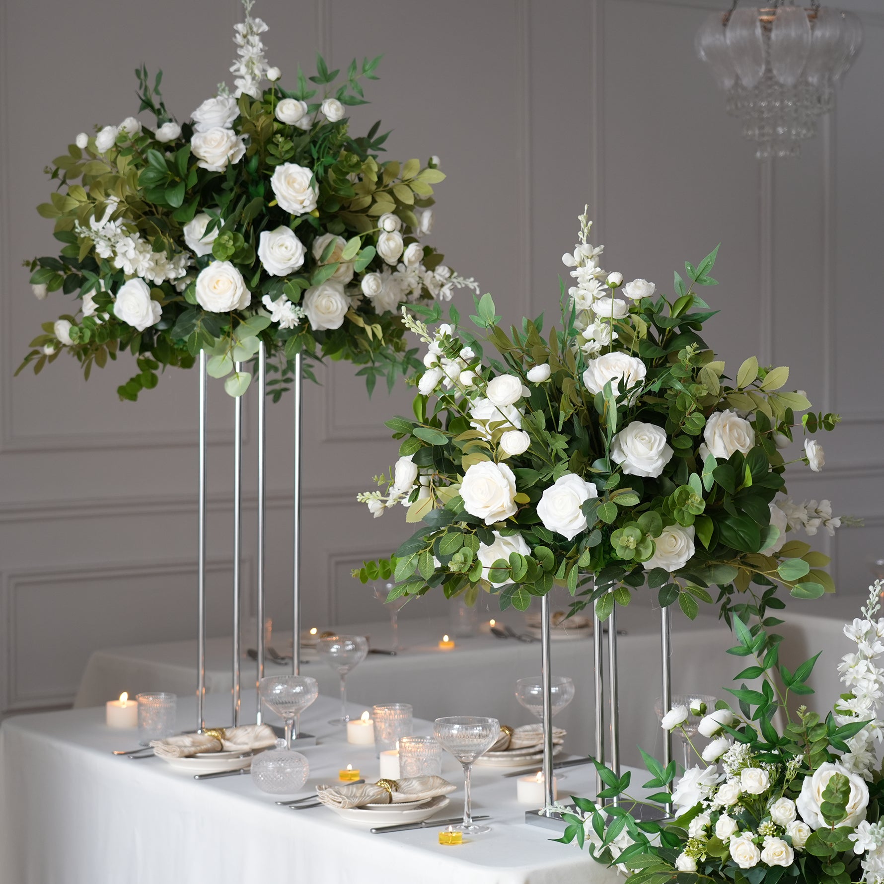 tall rose floral centerpiece