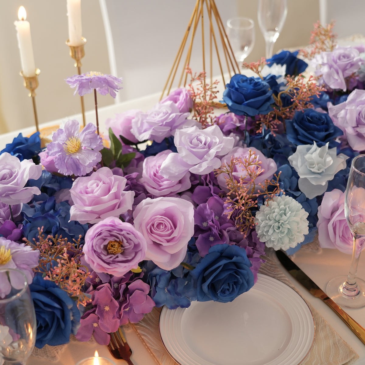 rose flower ball and table garland for banquet decor