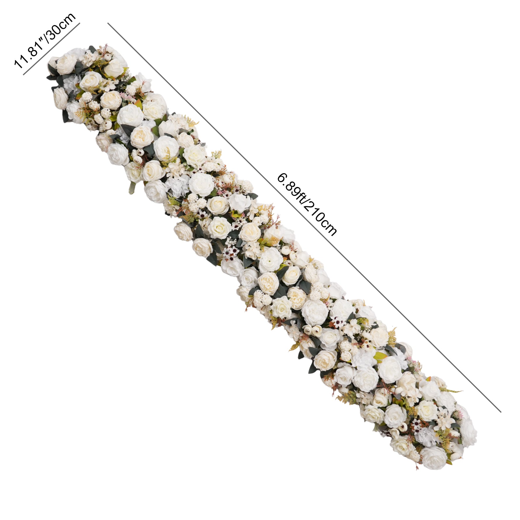 artificial white floral for wedding reception table