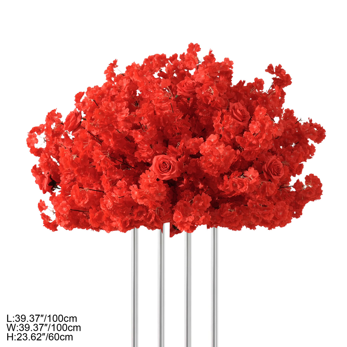 Luxury red bloom sphere for VIP table wedding reception