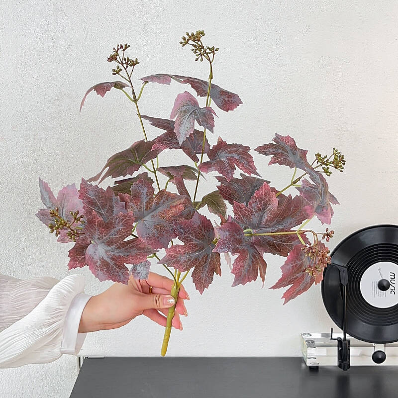 Silk grape leaf branch for home styling
