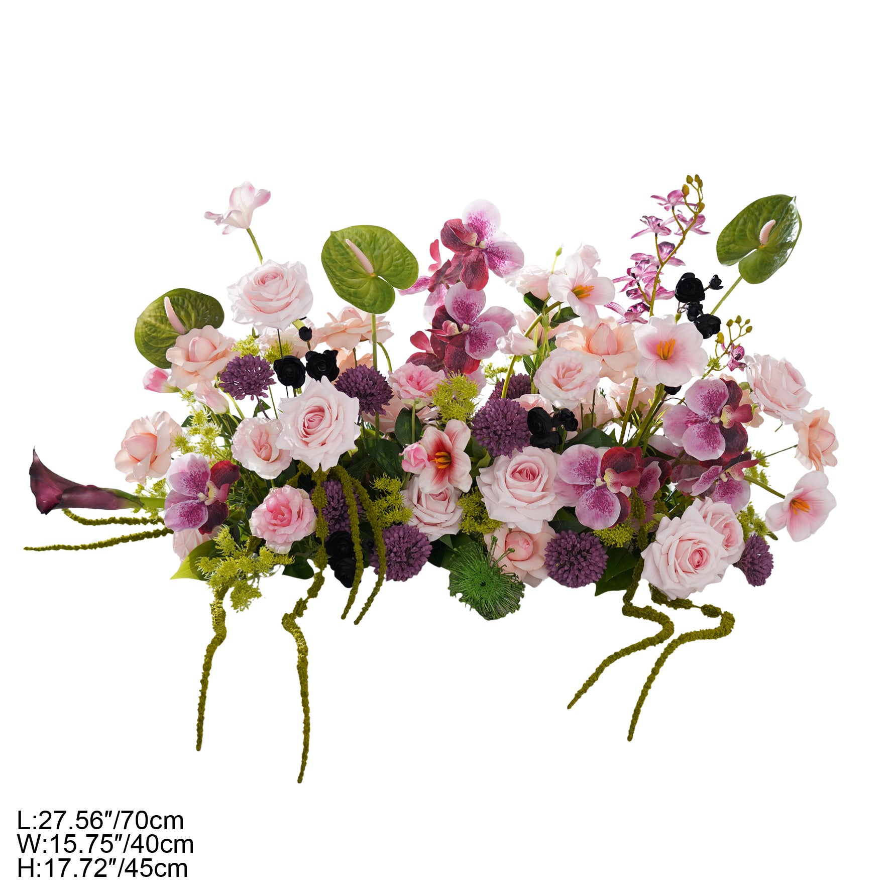 Faux Rose Orchid Floral Arrangement Decor
