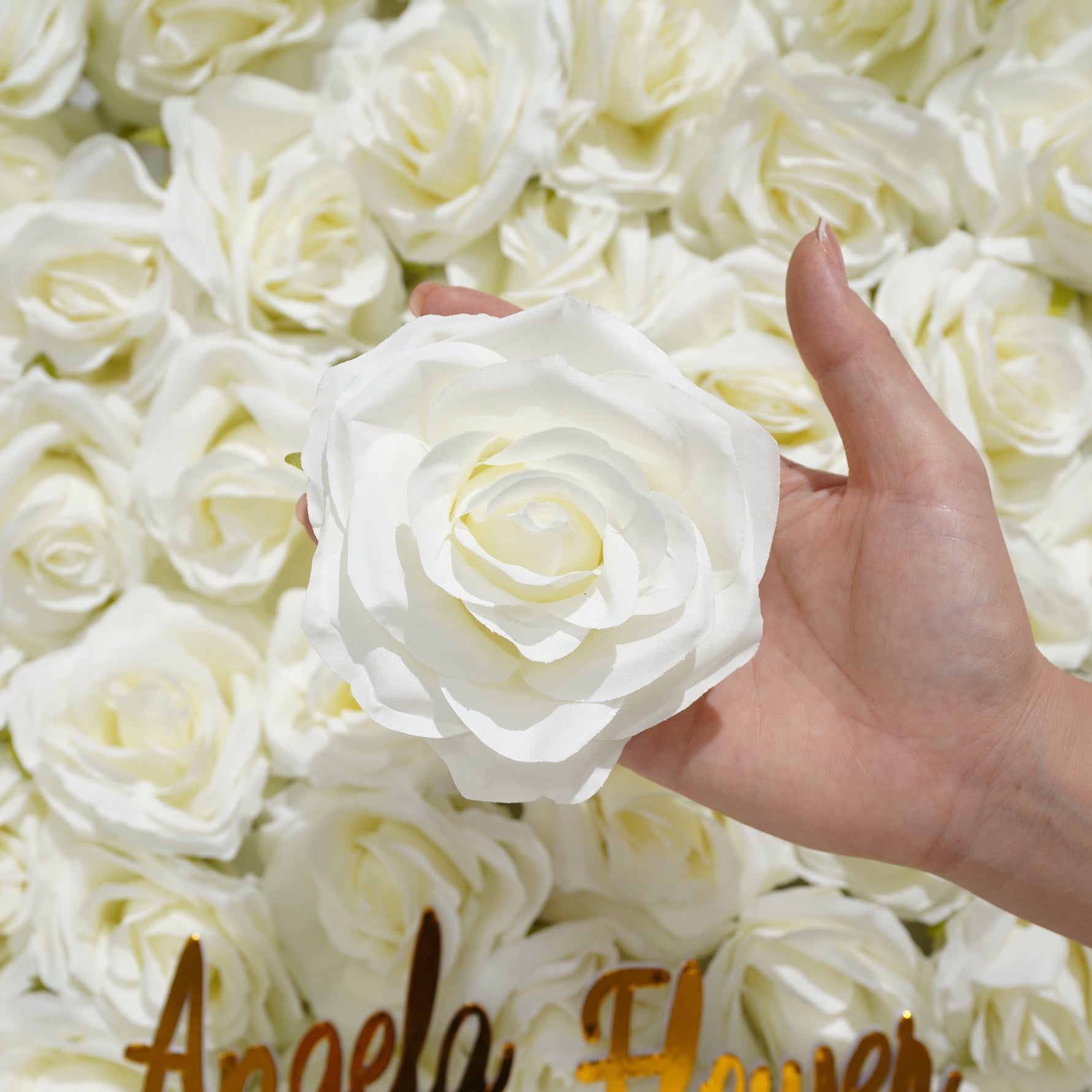 large silk rose head