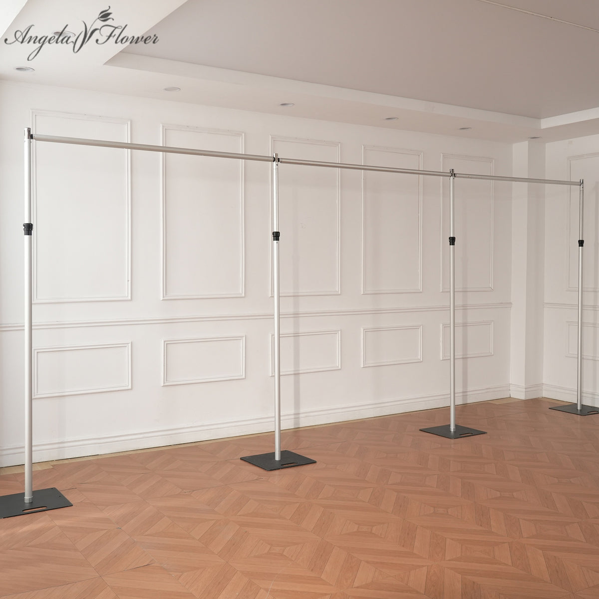 Steel base backdrop support stand with carry handle slot