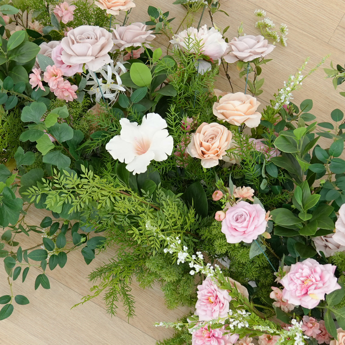 Floor flower arrangement for wedding ceremony