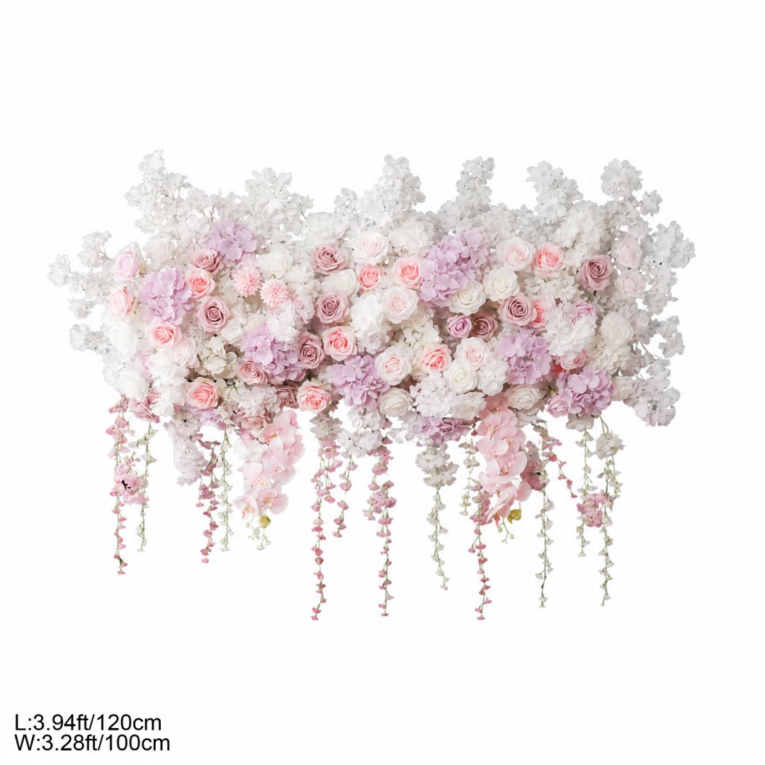 white cascading blossom drape for party