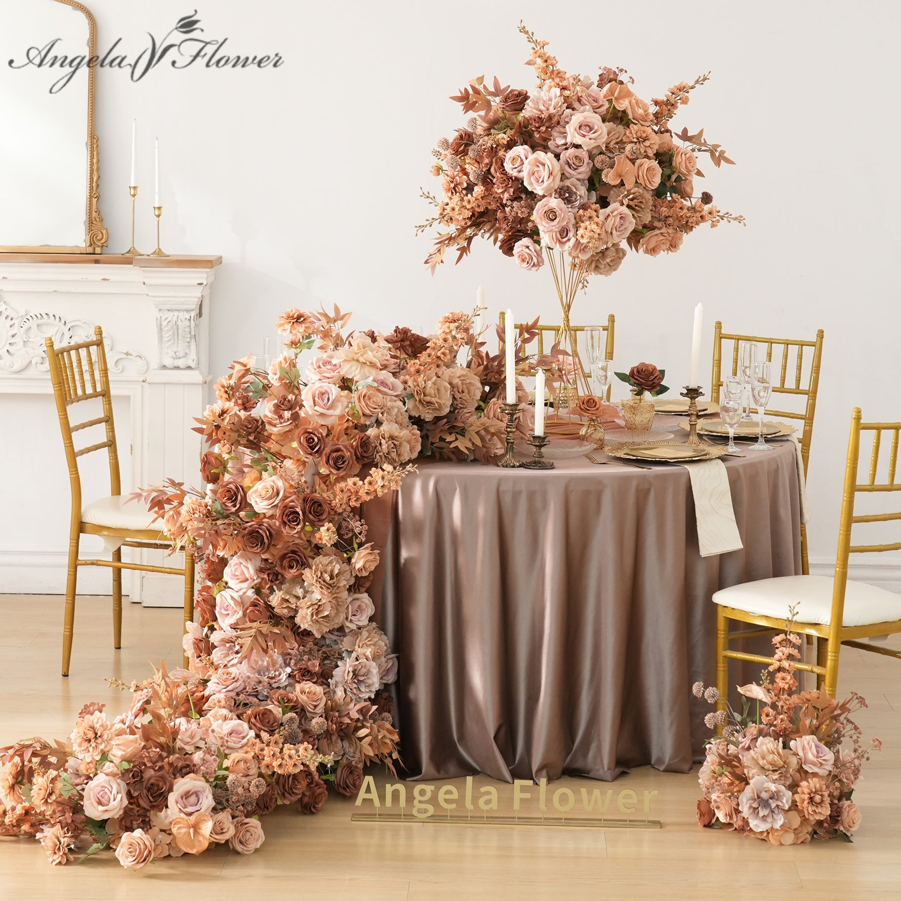 Multi-head Artificial Rose Branches for Wedding Decor