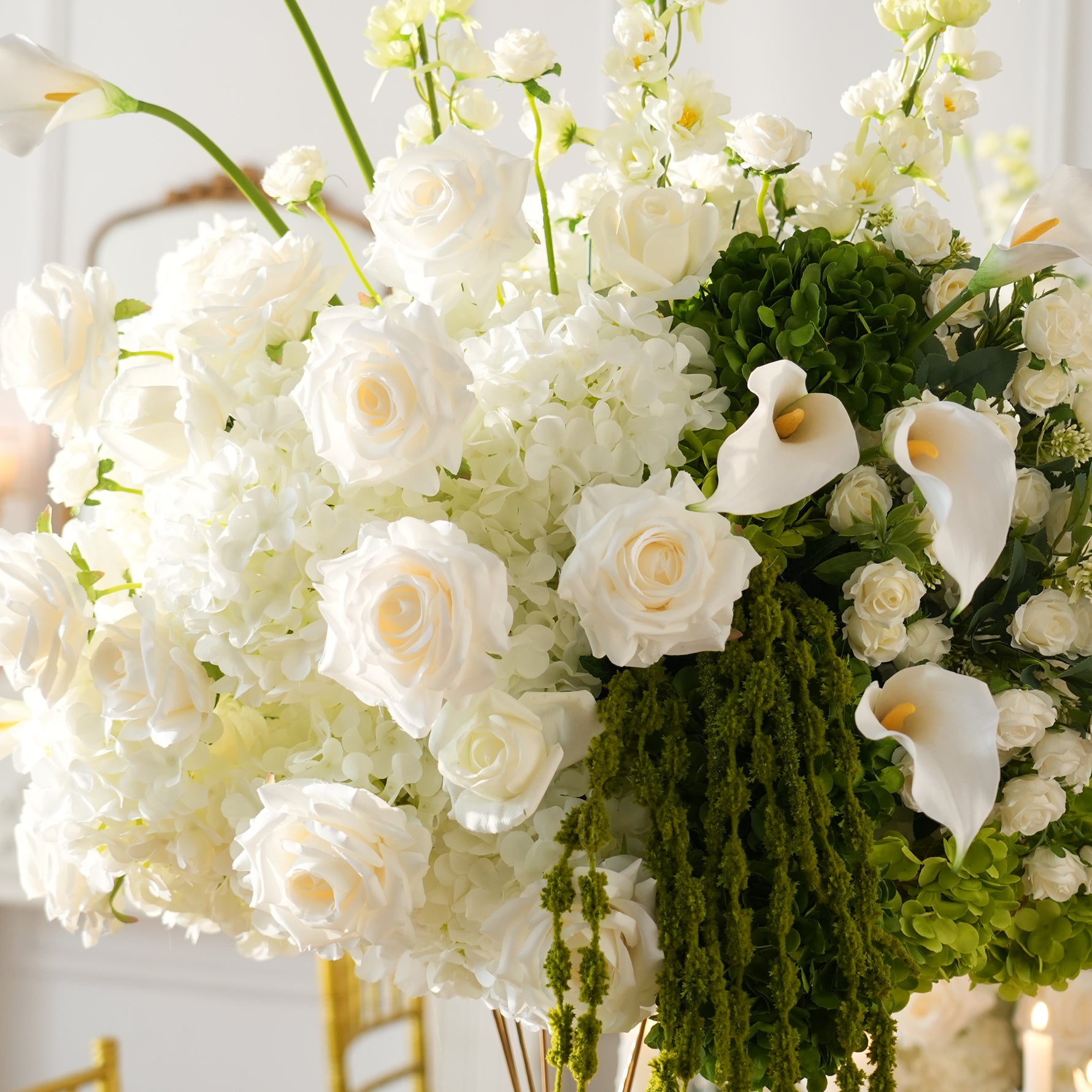Green And White Wedding Centerpiece