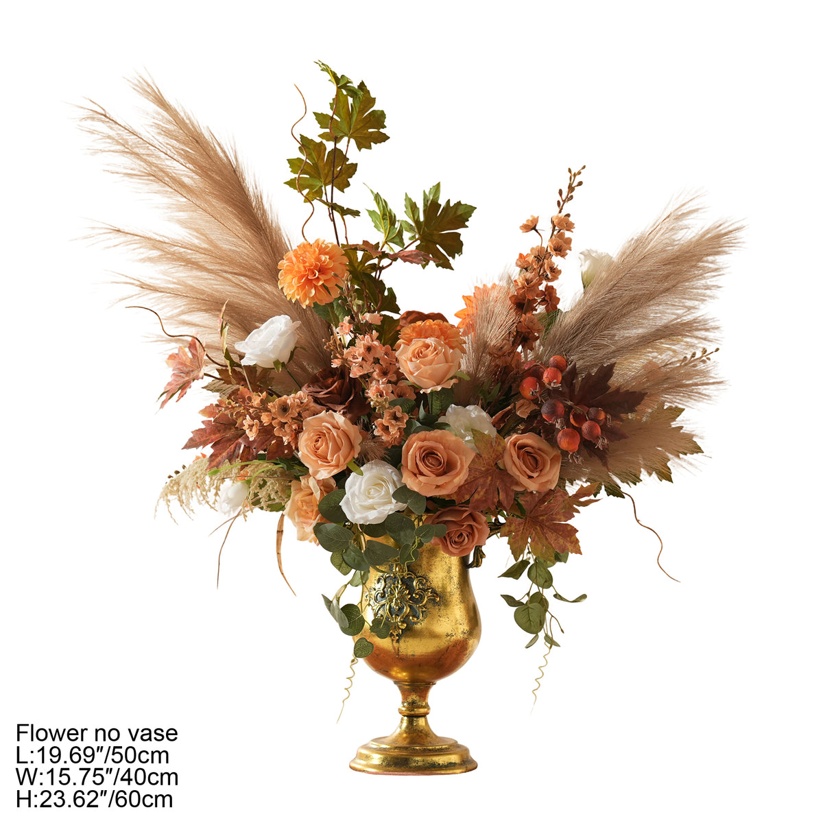Warm rust faux floral table centerpiece bouquet