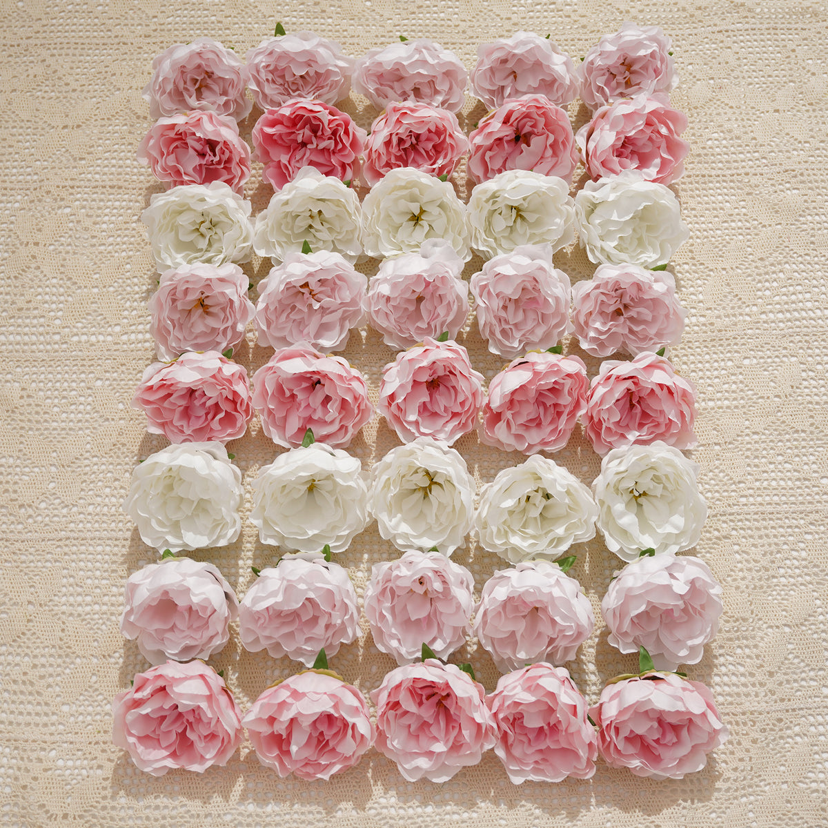 Soft pink fabric peony flower head