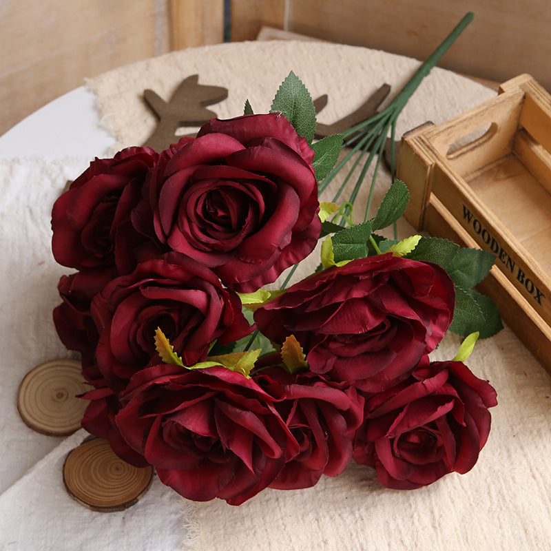Mauve dusty rose artificial flower bouquet