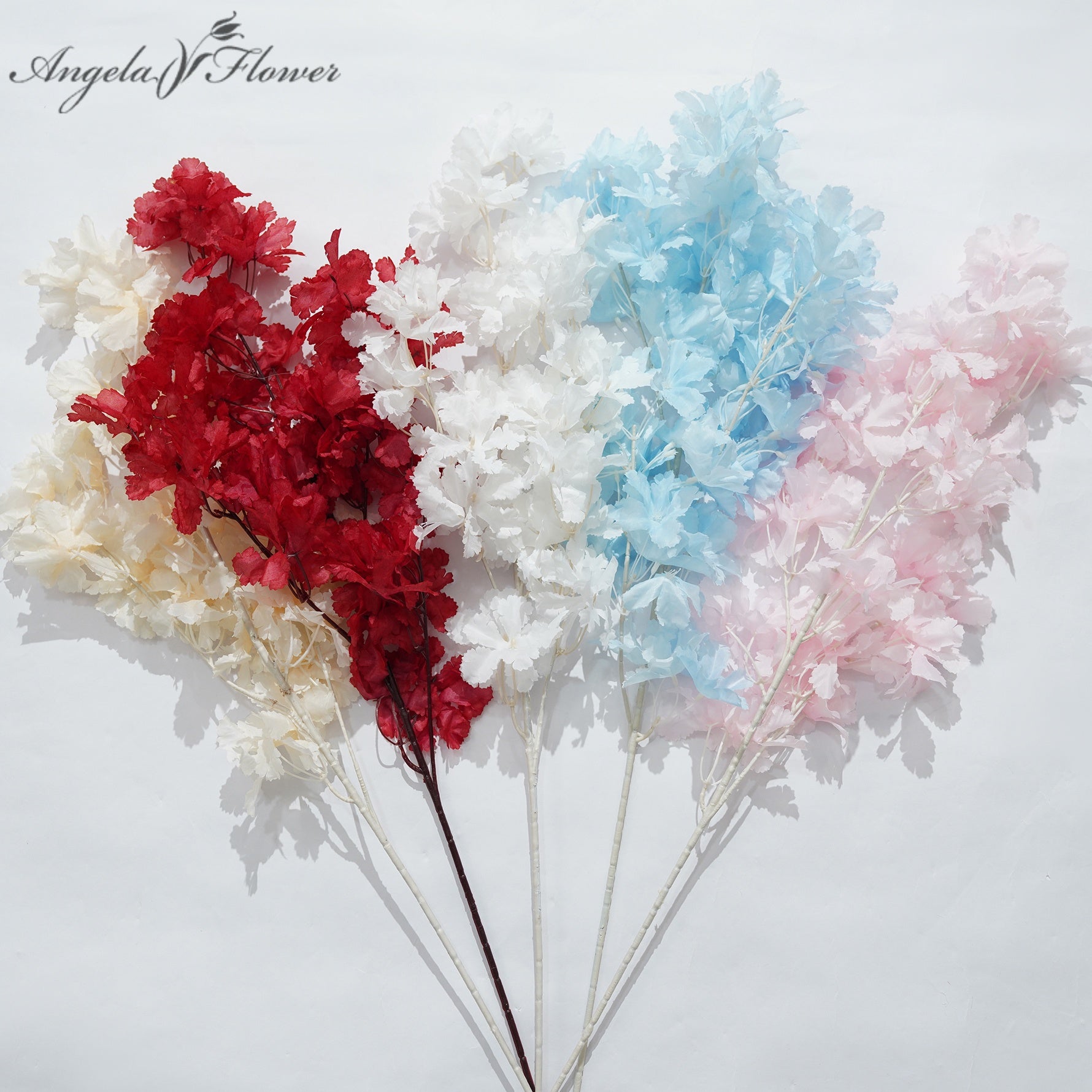 Champagne Artificial Cherry Blossom Stem