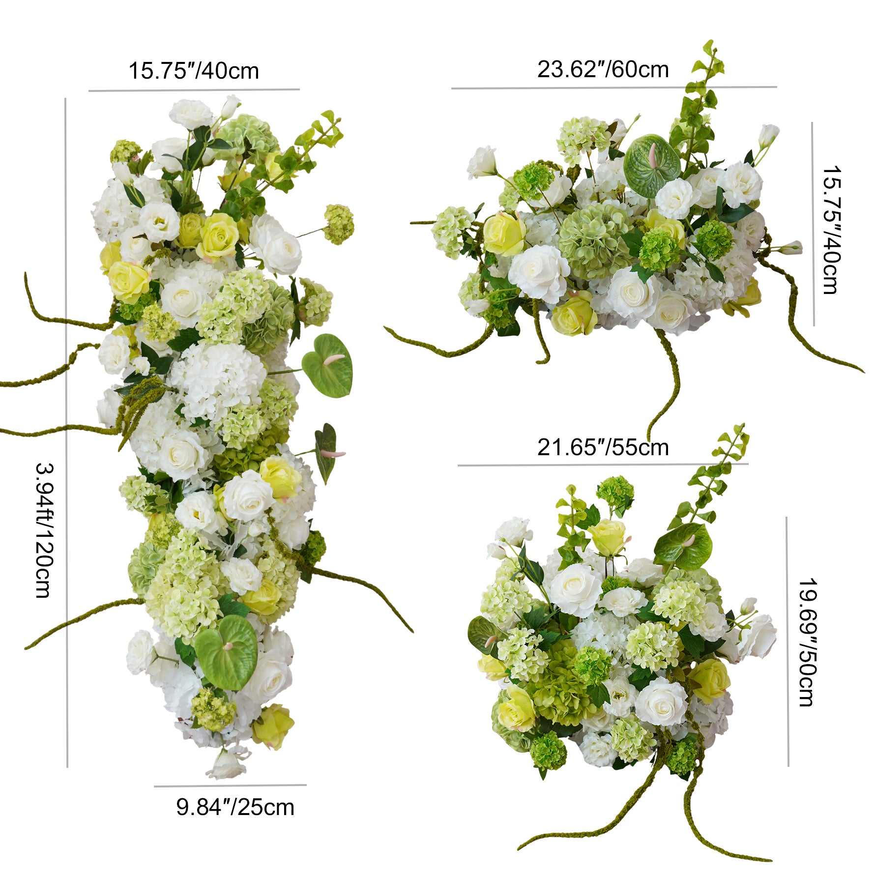 Silk Flower Table Runner Wedding Decoration