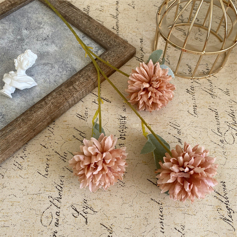 Realistic Artificial Pom Pom Chrysanthemum Flowers