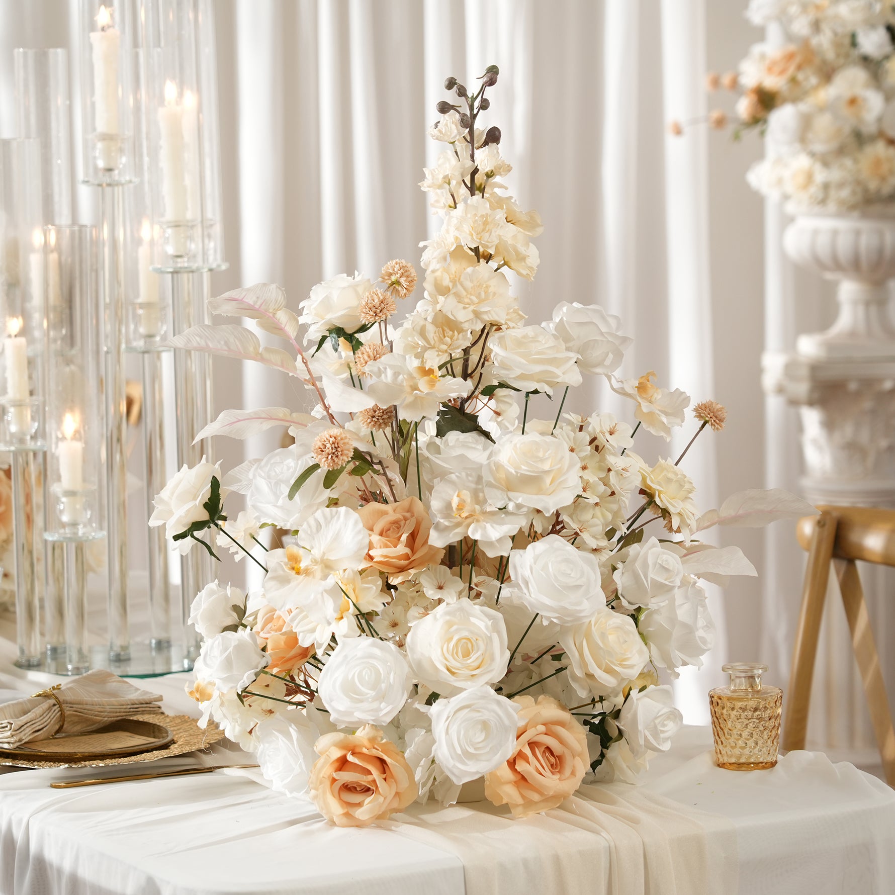 artificial orchid rose wedding flower arrangement