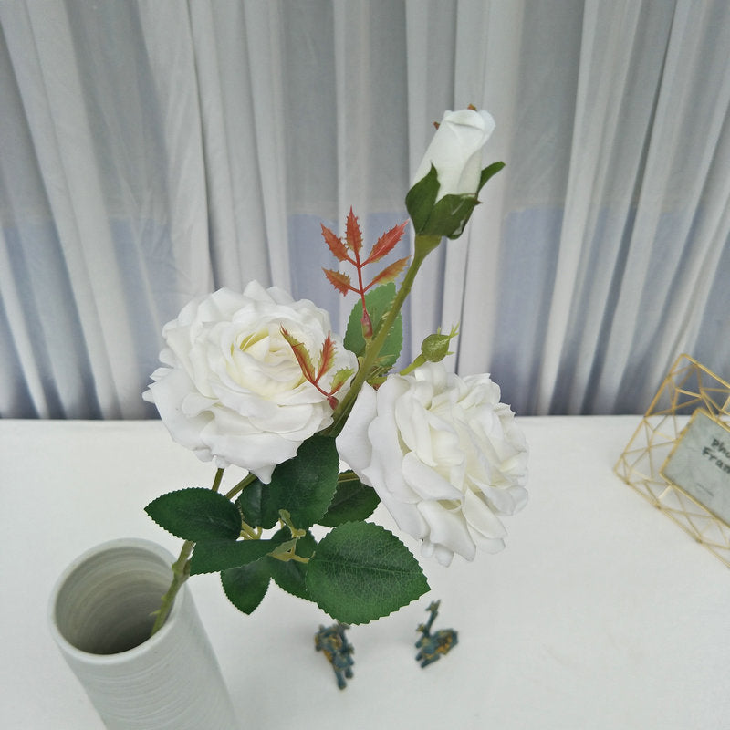 1. Bright orange faux rose long stems