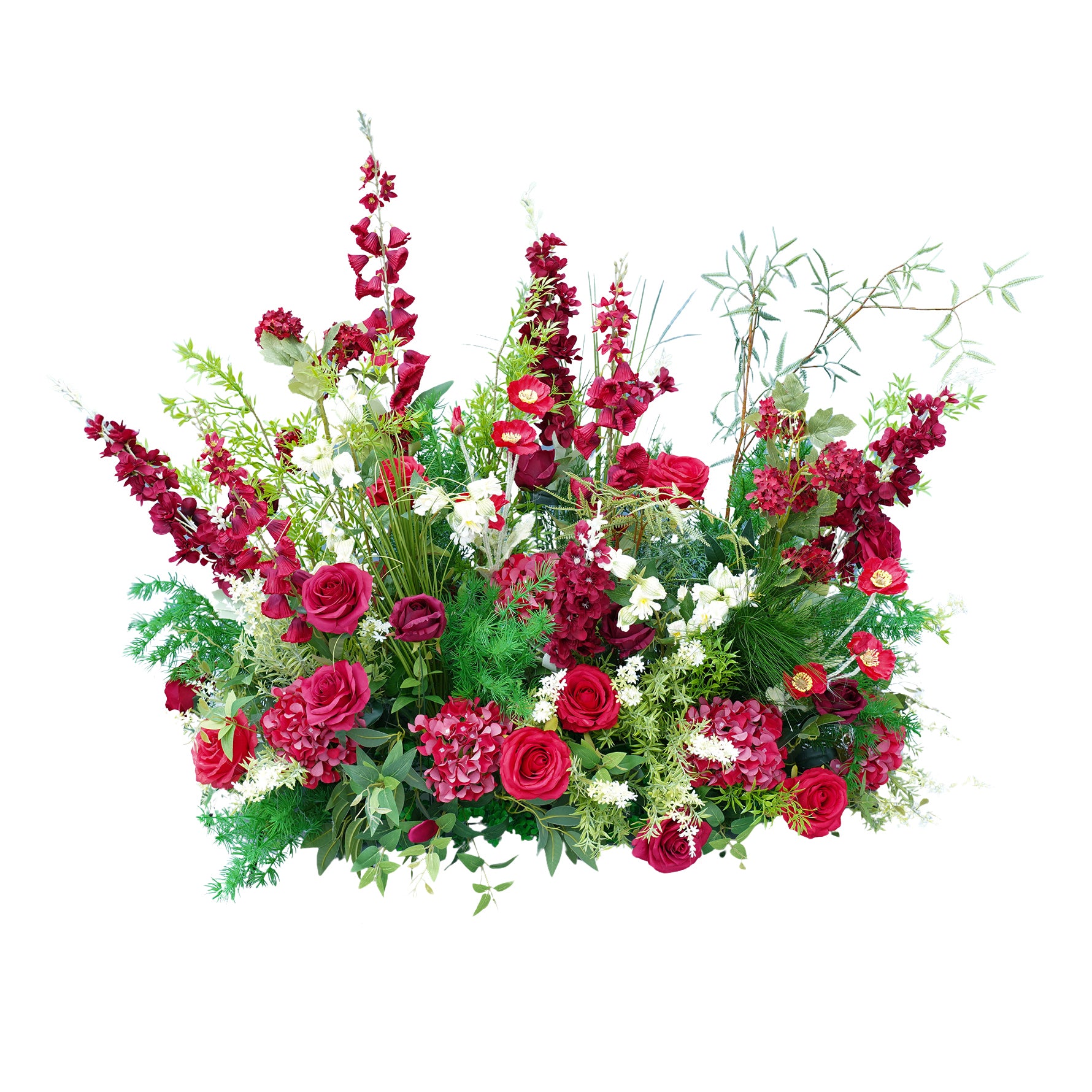 Premium Red Rose Ground Decor for Luxury Wedding Celebration