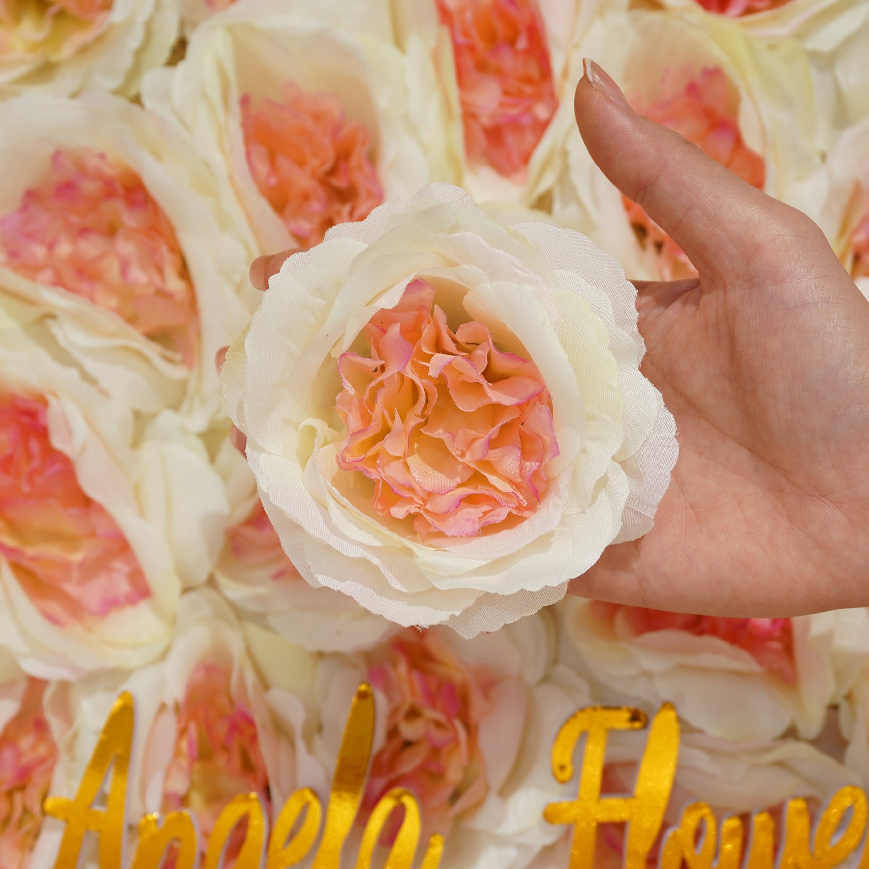 Silk rose head photo backdrop