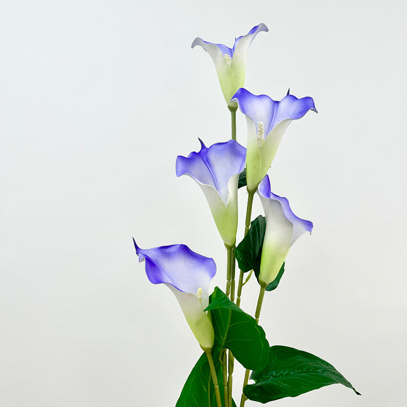 Blue long stem calla lily silk flower sprigs