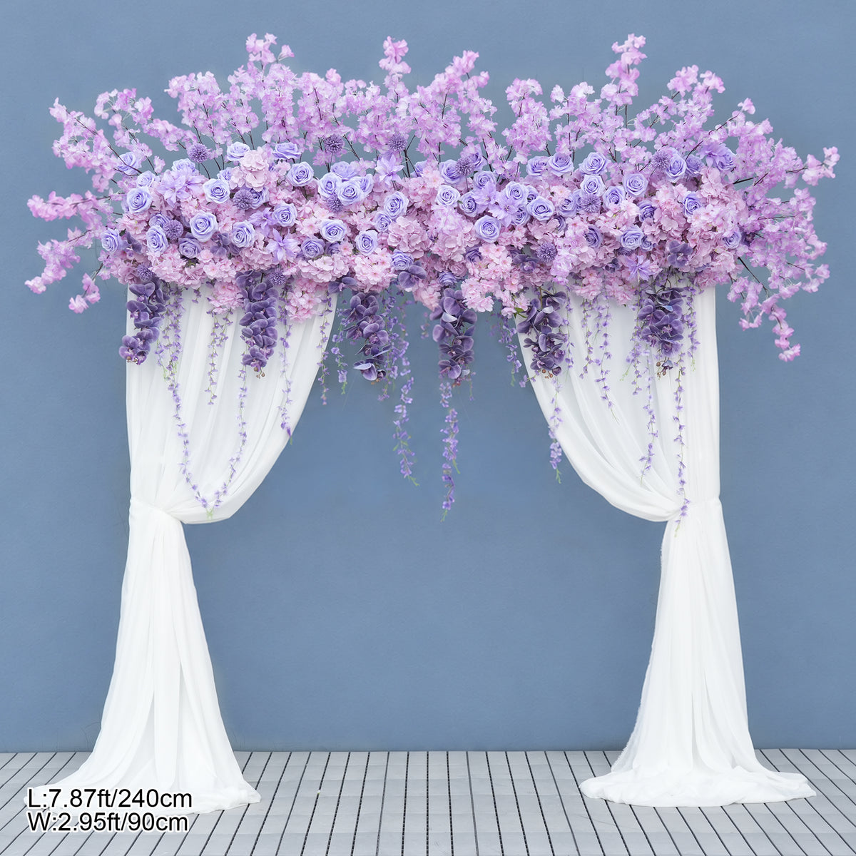 Nude wisteria floral garland drape for bridal shower