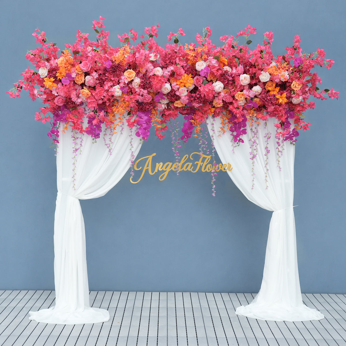 wisteria hanging arrangement for event stage