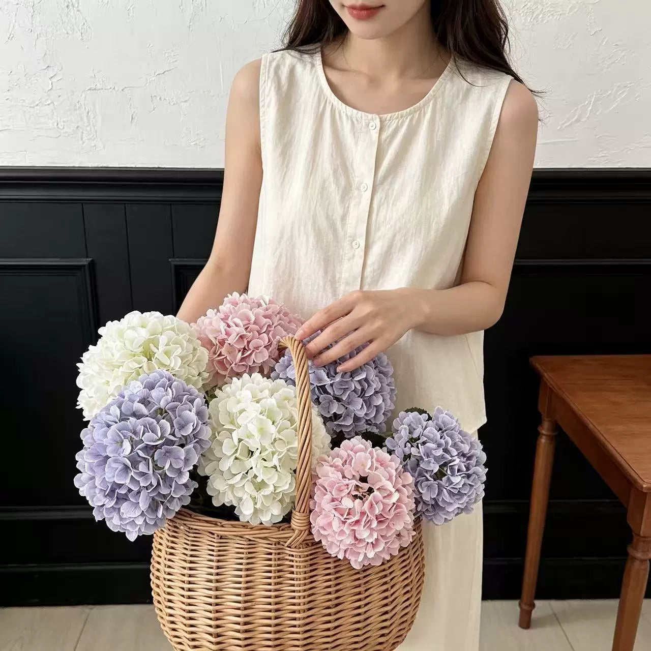 cream-white-fake-hydrangea-flower-stem