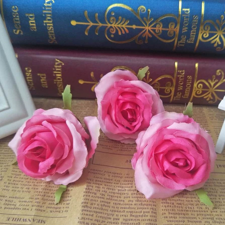 Fake Rose Flower Heads for Bridal Shower Decorations
