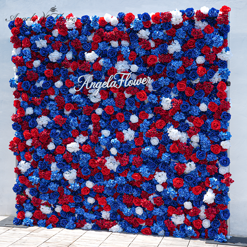 Multicolor faux rose backdrop wall for celebration and event photoshoots