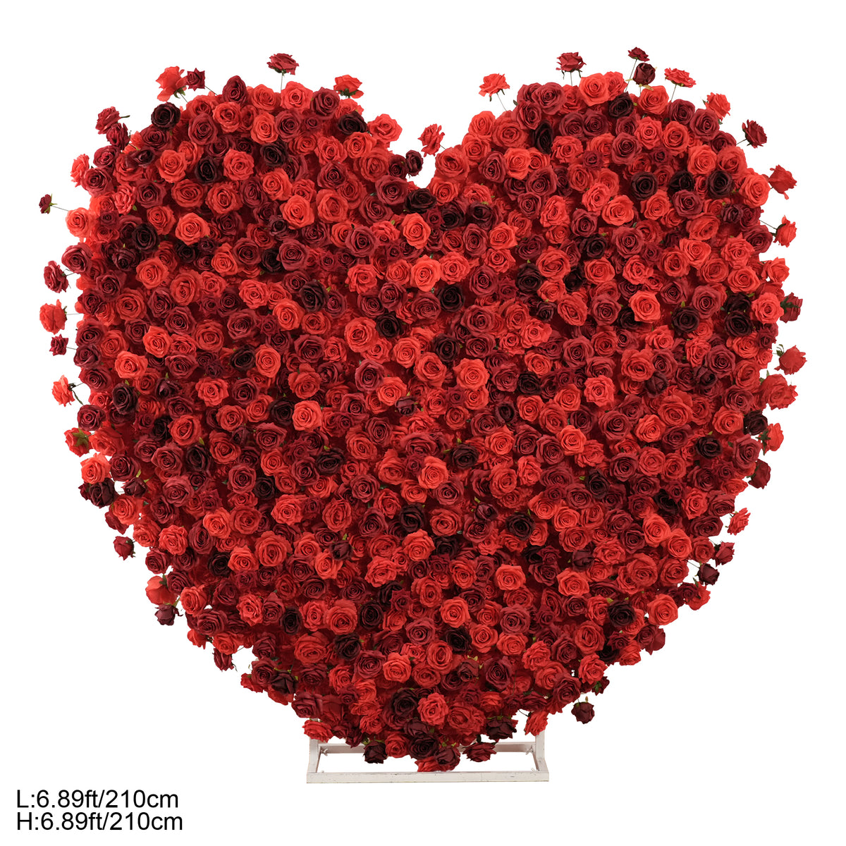 Wedding ceremony heart rose flower backdrop decor