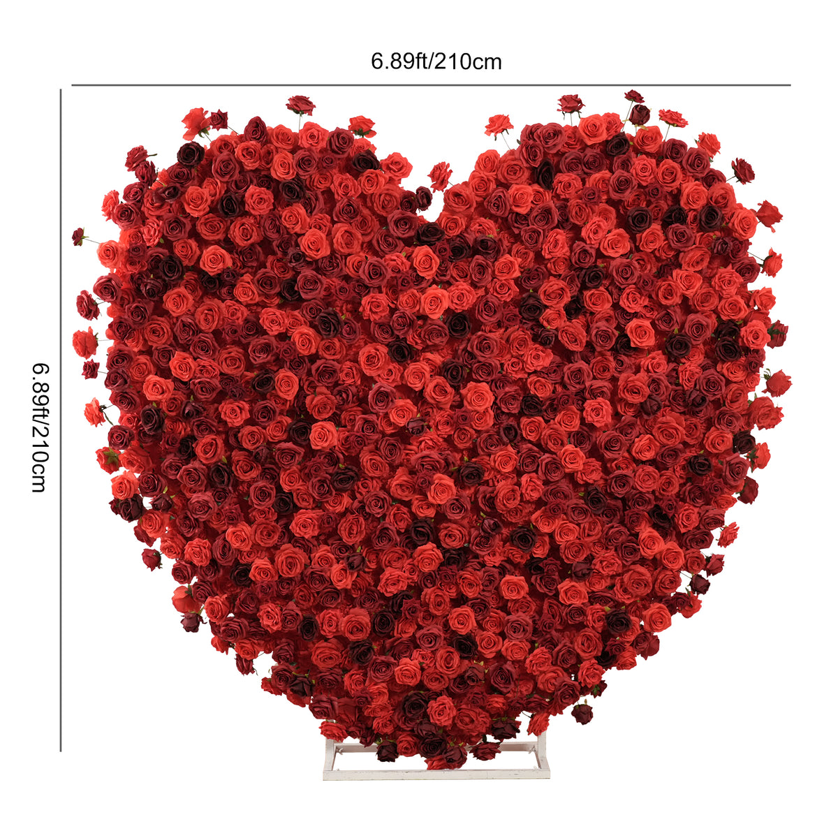 Heart rose flower wall on metal stand indoor decor