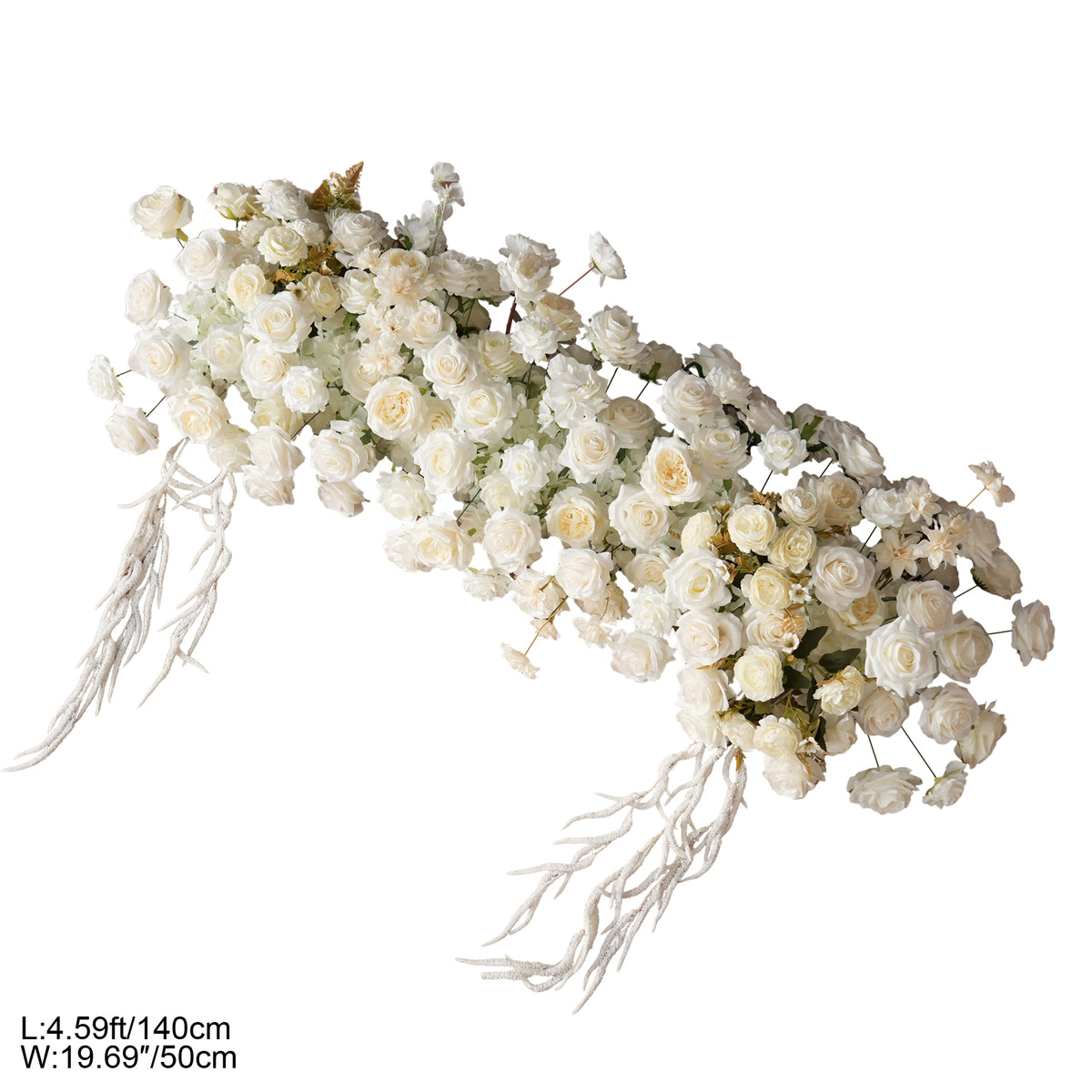 Classic white rose flower panel for timeless wedding event decor