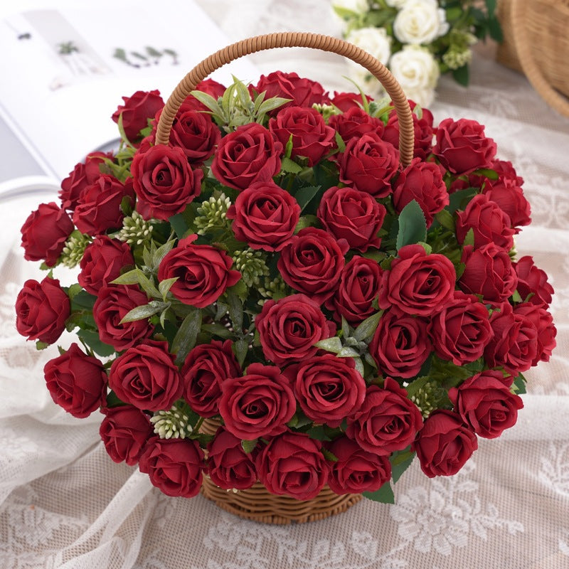 Dusty pink silk rose bouquet
