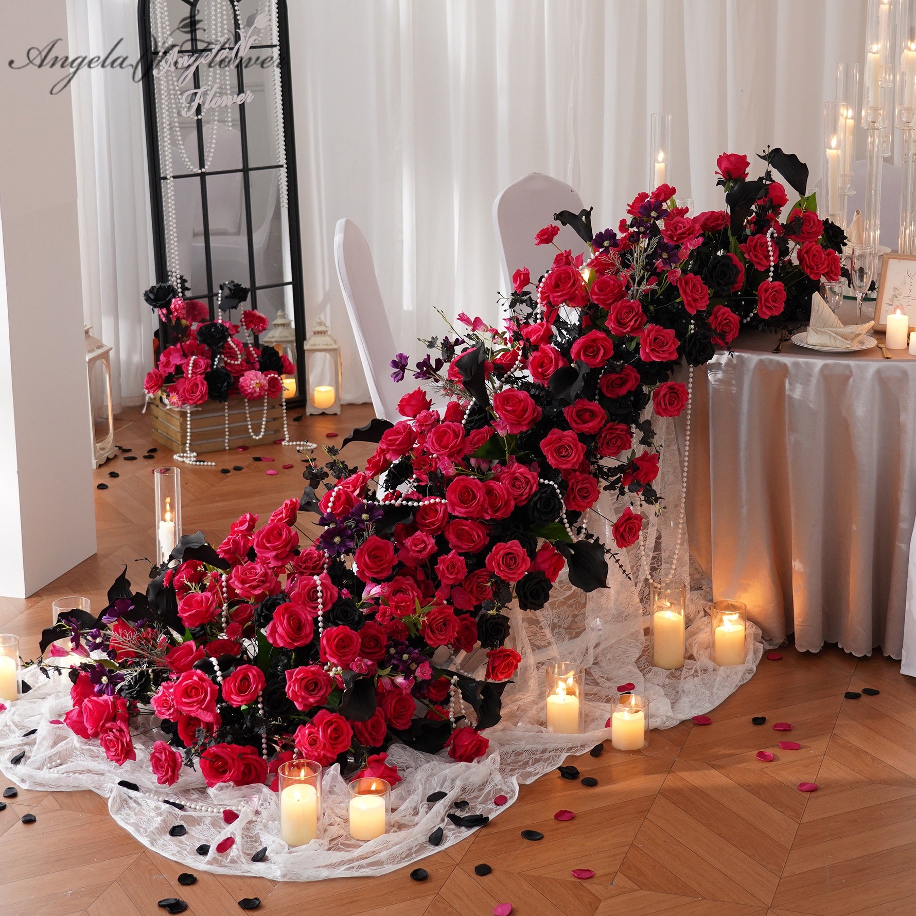 artificial-rose-carnation-flower-runner-decoration