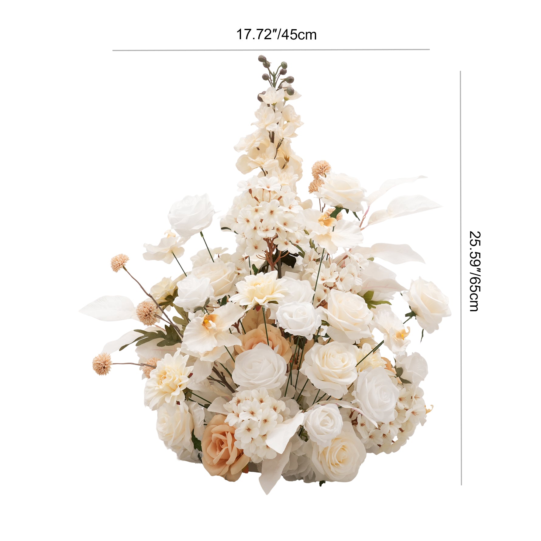 cream white rose floral arrangement for events