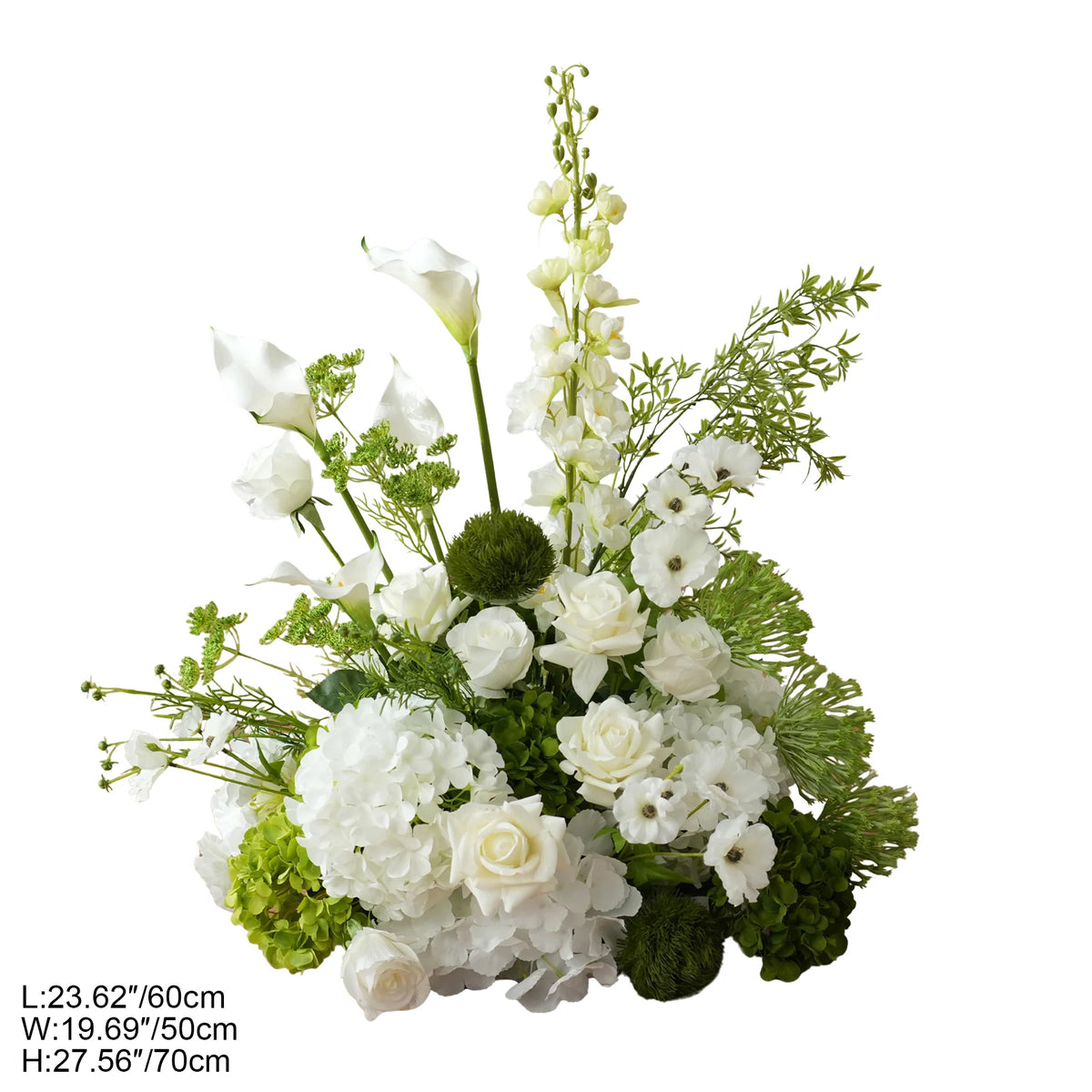 garden fresh white green wedding aisle floor florals