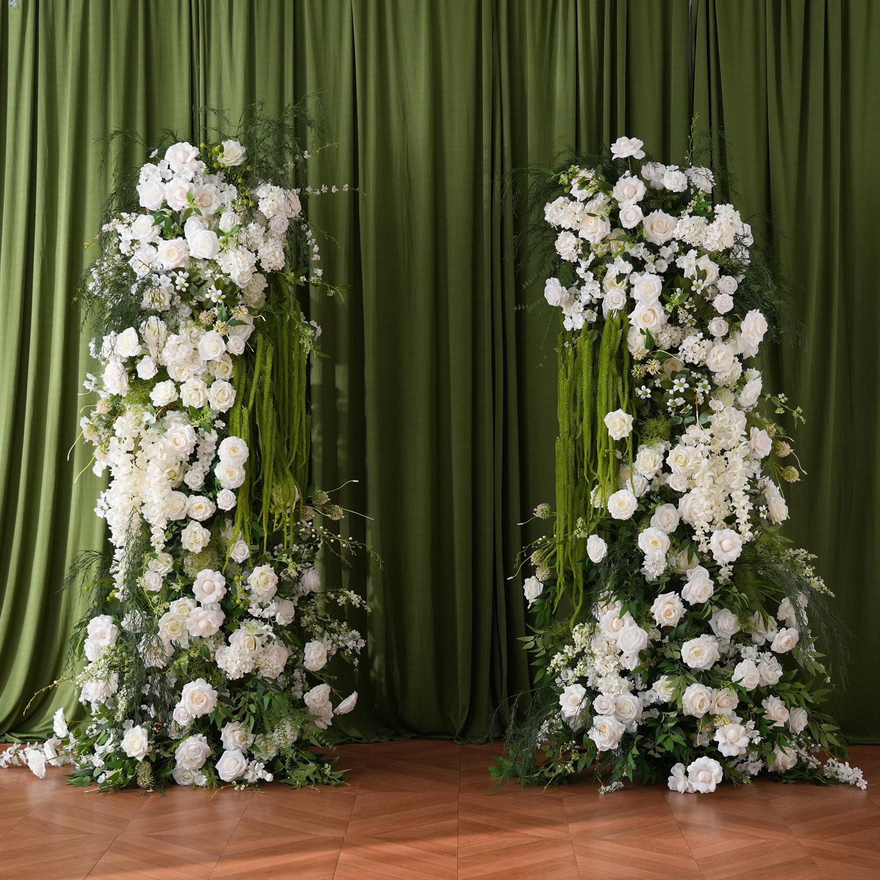 minimalist-white-wedding-arch-flowers