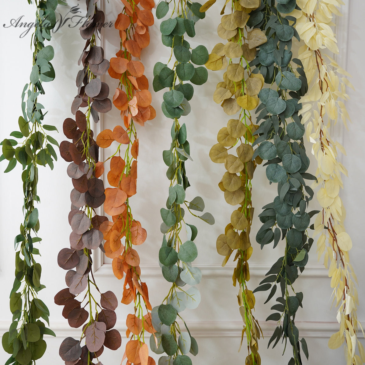 Artificial autumn eucalyptus garland for wedding arch decor