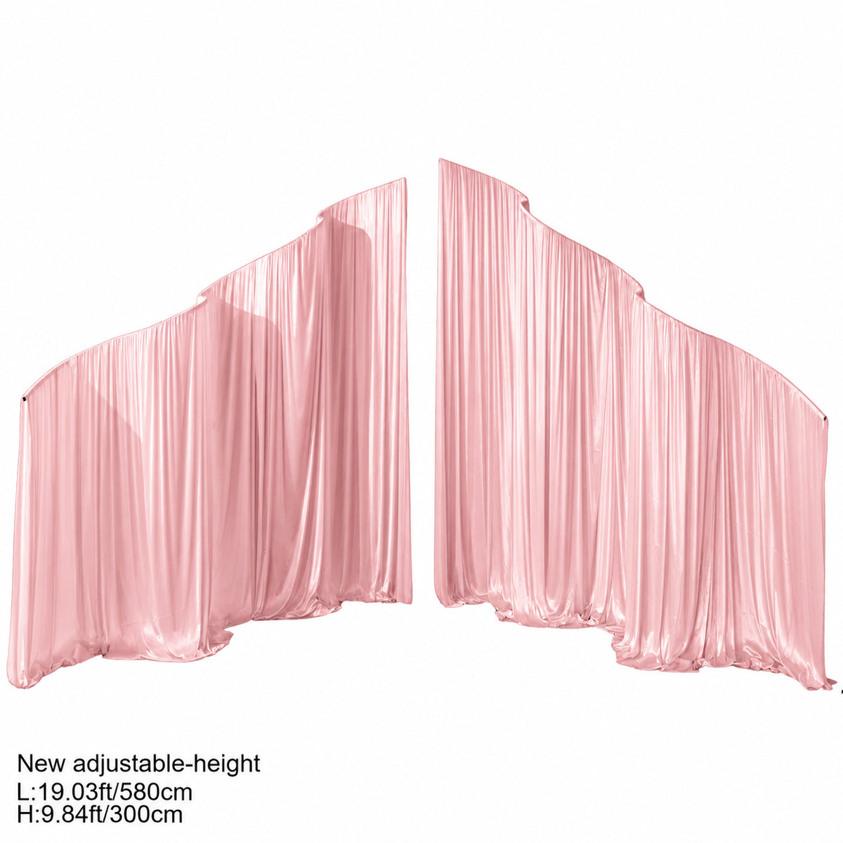 Fuchsia hot pink satin wedding drape backdrop with metal stand for bridal shower and party decor