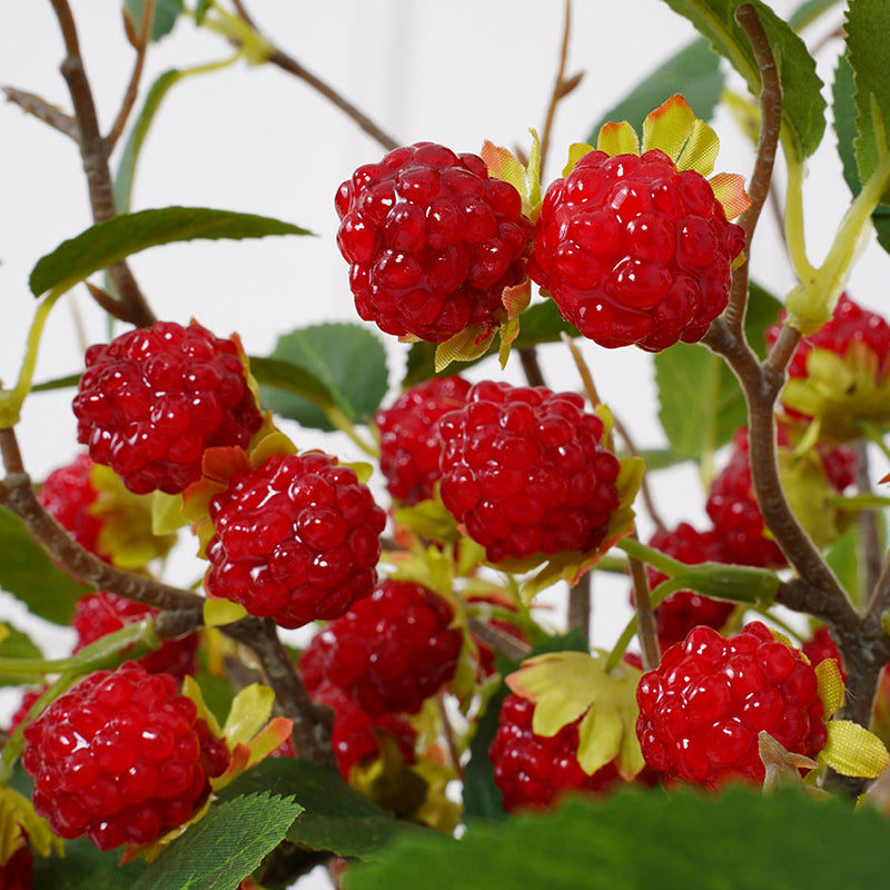 fake bright red raspberry branch for centerpiece decor