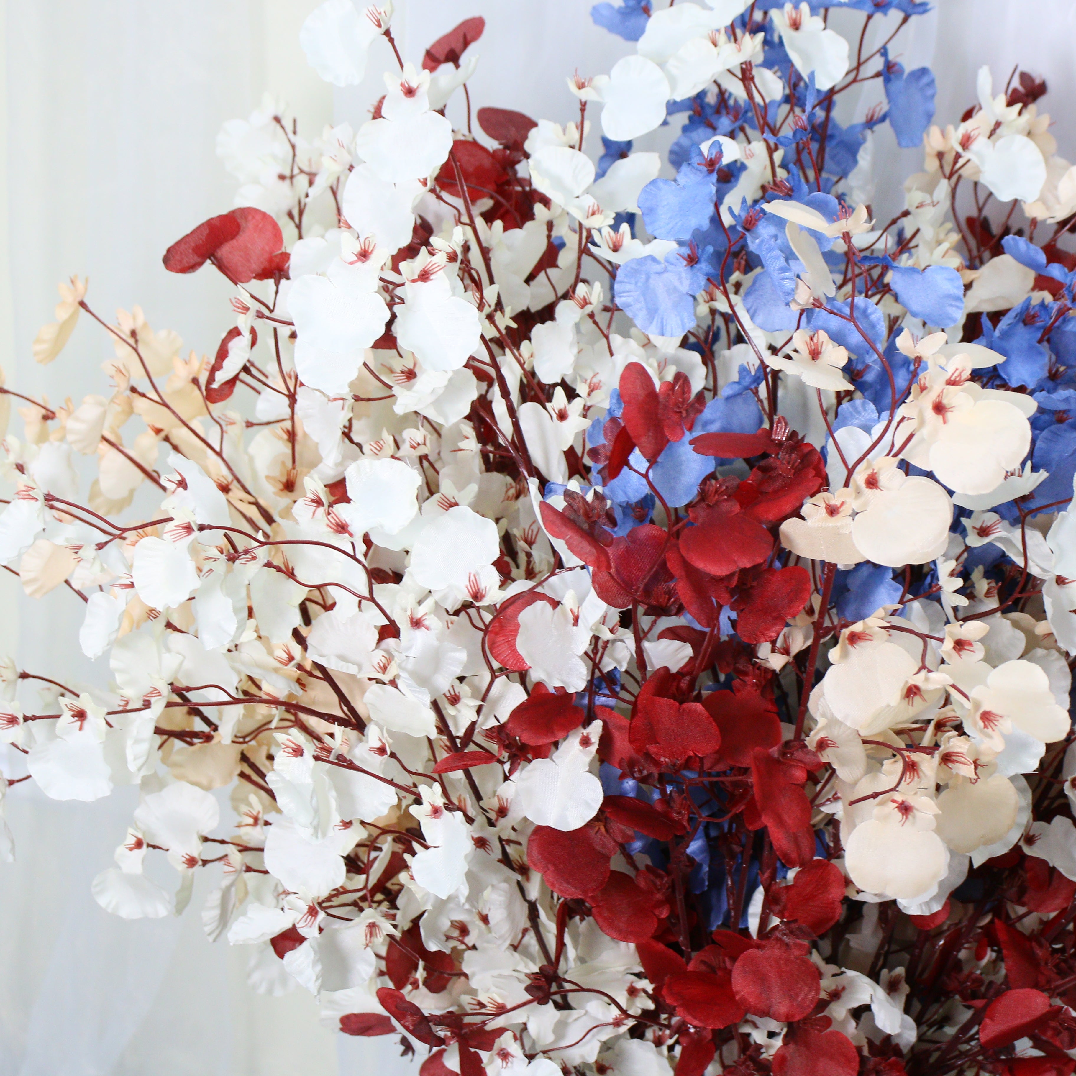 burgundy‑red‑artificial‑orchid‑spray‑branch‑close‑up